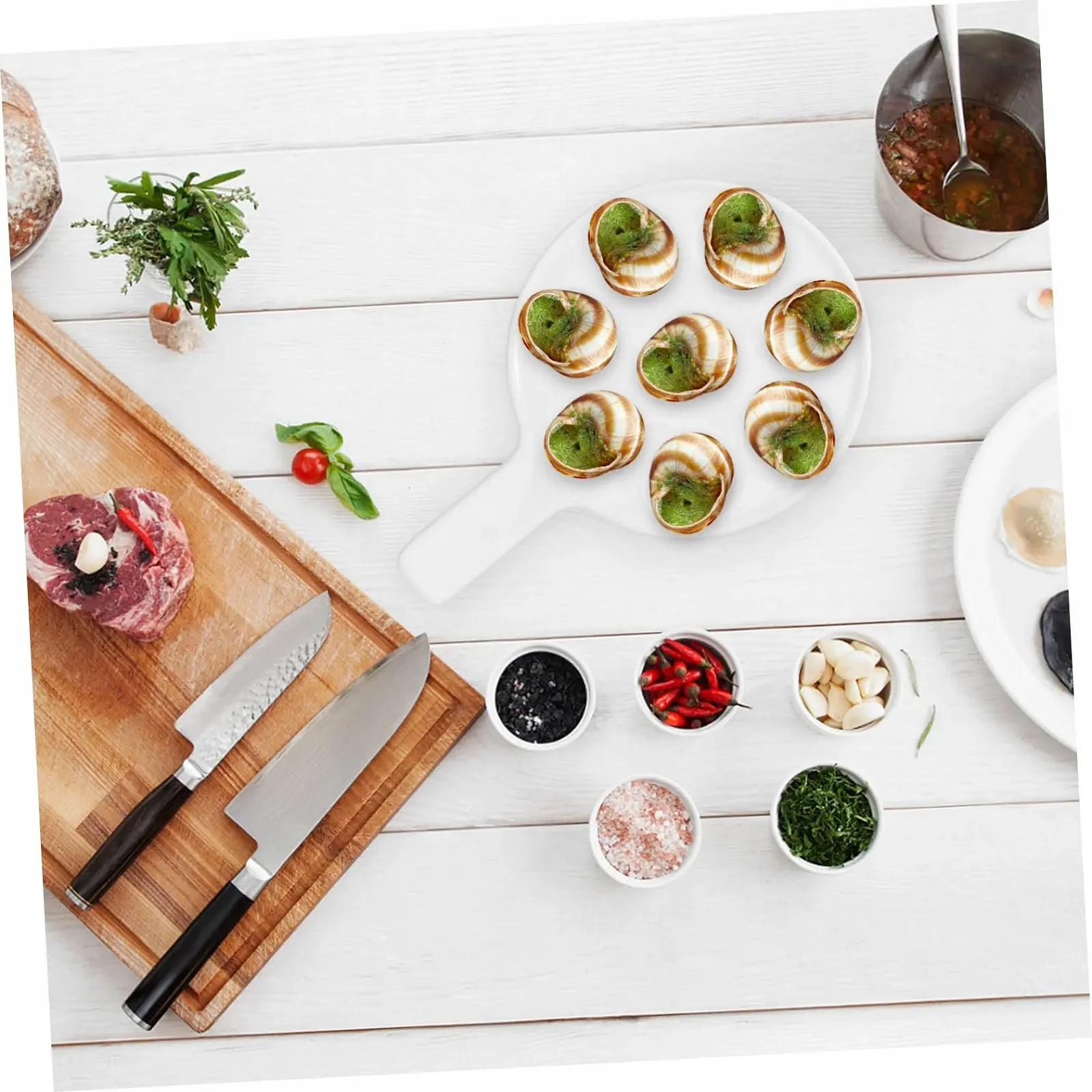 Форма для запекания улиток керамическая с ручкой нескользящая, фото №5 Форма для запекания улиток керамическая с ручкой нескользящая, фото №5