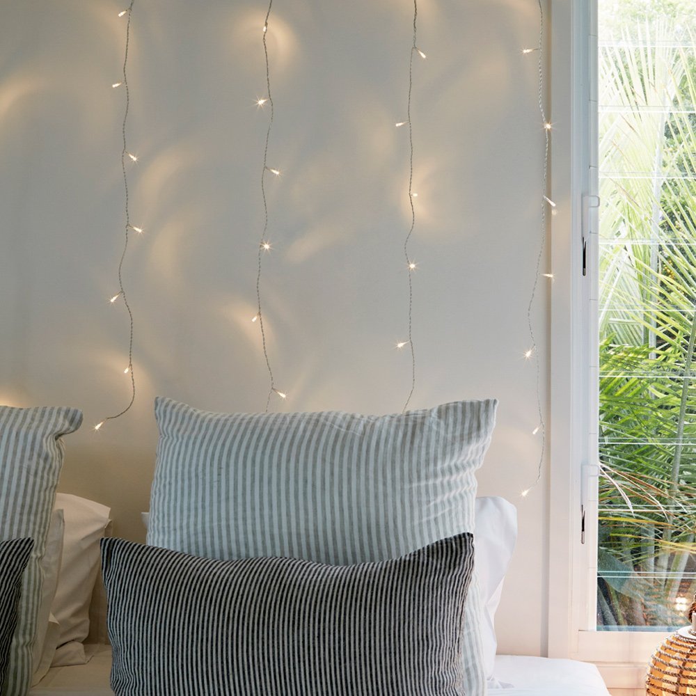 Світлова завіса Lights4fun 40 LED 1 м x 1 м теплий білий, фото №1