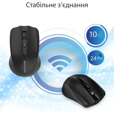 Мышка Promate Clix-8 Wireless Black (clix-8.black), фото №6 Мышка Promate Clix-8 Wireless Black (clix-8.black), фото №6