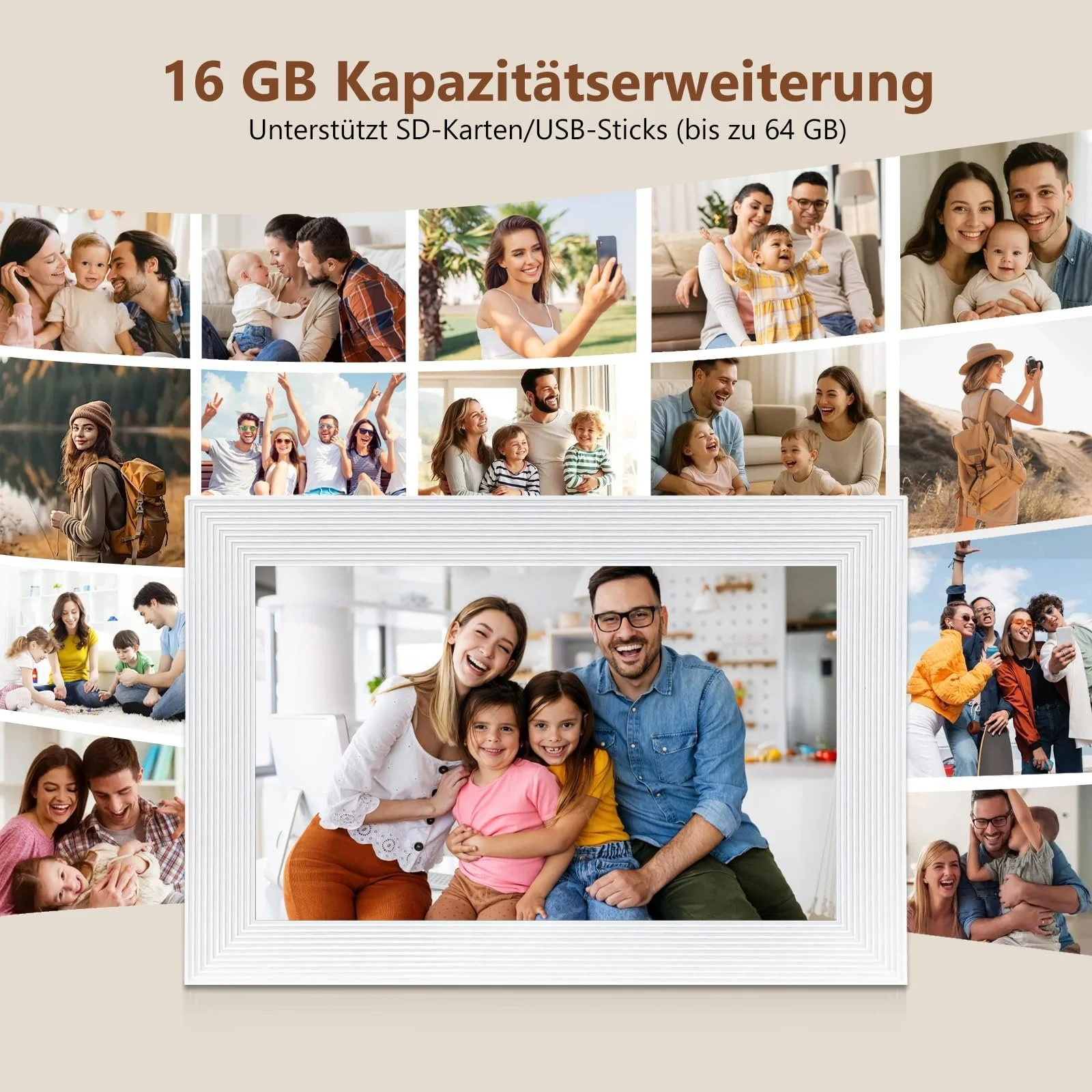 Цифровая фоторамка Golony Frameo 10.1 Inch 1280 x 800 IPS Touch Screen 16 GB WiFi White, фото №8