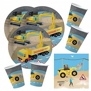 Набір посуду для вечірки Будівельний майданчик 52 предмети - Фото 1