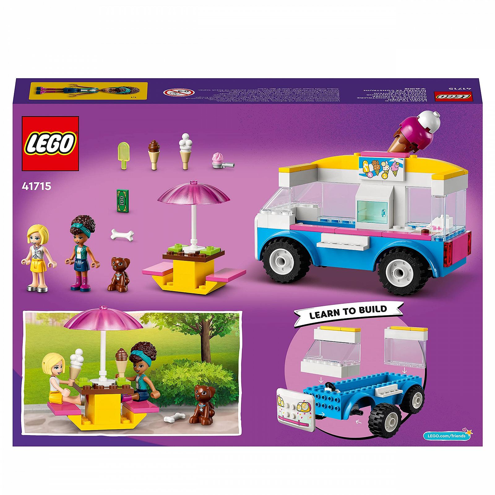 Игрушечный грузовик LEGO Friends 41715 Мороженое с минифигуркой Андреа для детей от 4 лет, фото №9