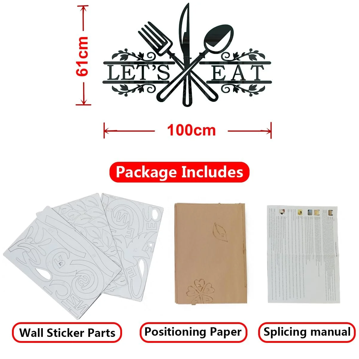 Наклейка на стіну 3D Kitchen самоклеюча 70 x 100 см Black, фото №2