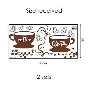 Наклейки на стіну Coffee 2 набори 30 x 60 см Коричневий synthetic.ua - Фото 1