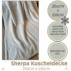 Покрывало Cleanlevel EST 2016 Мягкое, 1.6 кг, вид овчины, диванное покрывало шерпа, двустороннее покрывало, покрывало для дивана (Кремовый однотонный) synthetic.ua - Фото 1