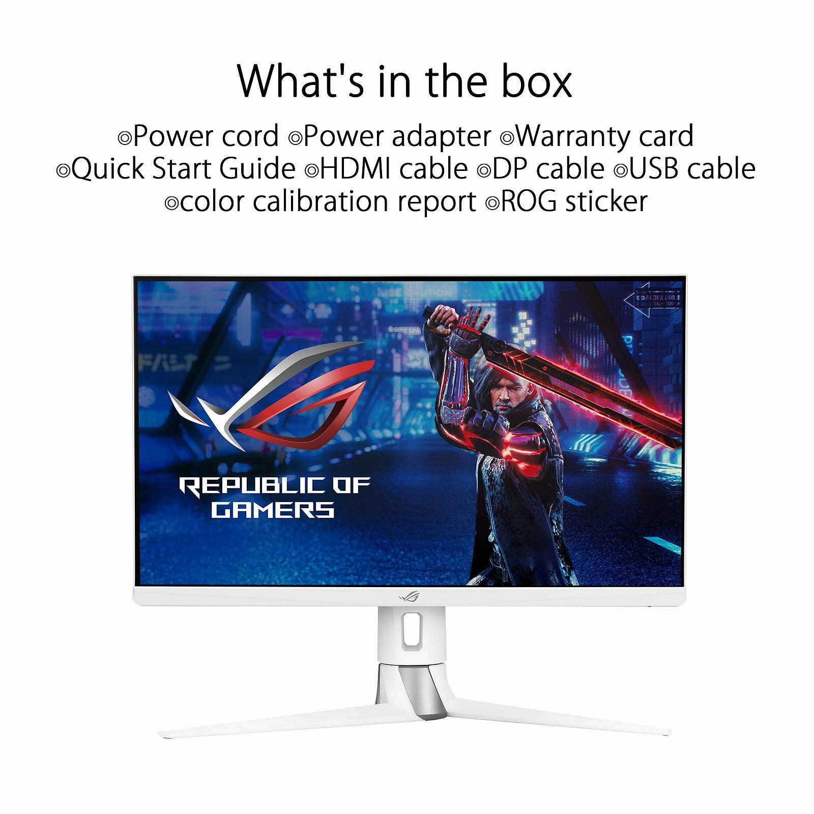 Монітор ASUS ROG Strix XG27AQ-W Ігровий 27 дюймів WQHD 170Hz 1ms GtG G-Sync білий, фото №7