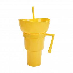Стакан для напитков и снеков, многоразовый контейнер, ударопрочный стакан с миской для снеков, портативный дорожный аксессуар для детей, малышей, для дивана, прикроватного столика, пикника, десерта, еды - Фото 1