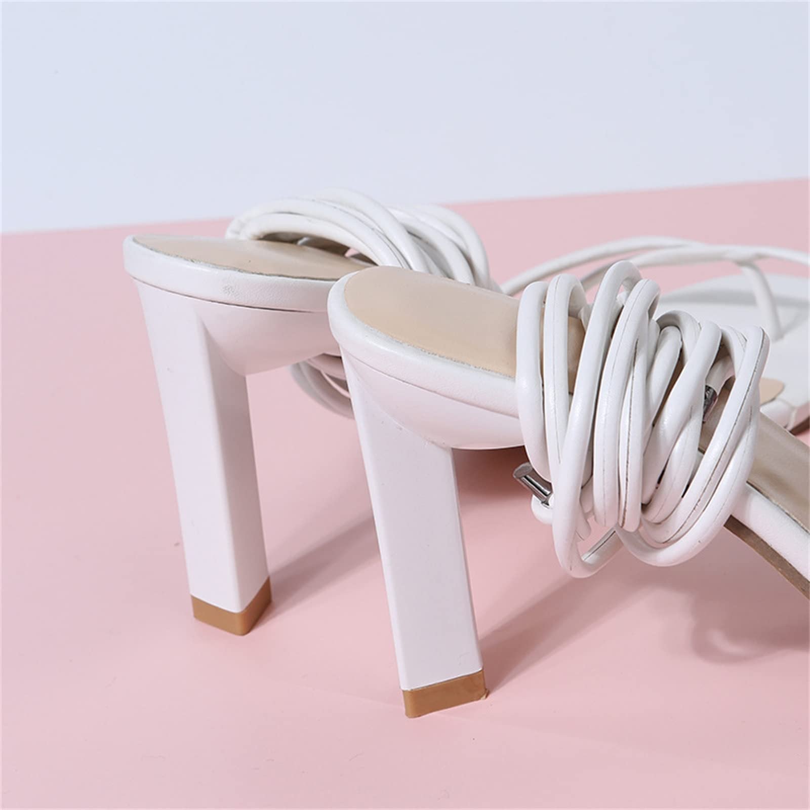 Туфли Yytcsjz На шнуровке Открытый носок Корректор большого пальца ноги Мягкая PU кожа Розовый 38 EU, фото №4