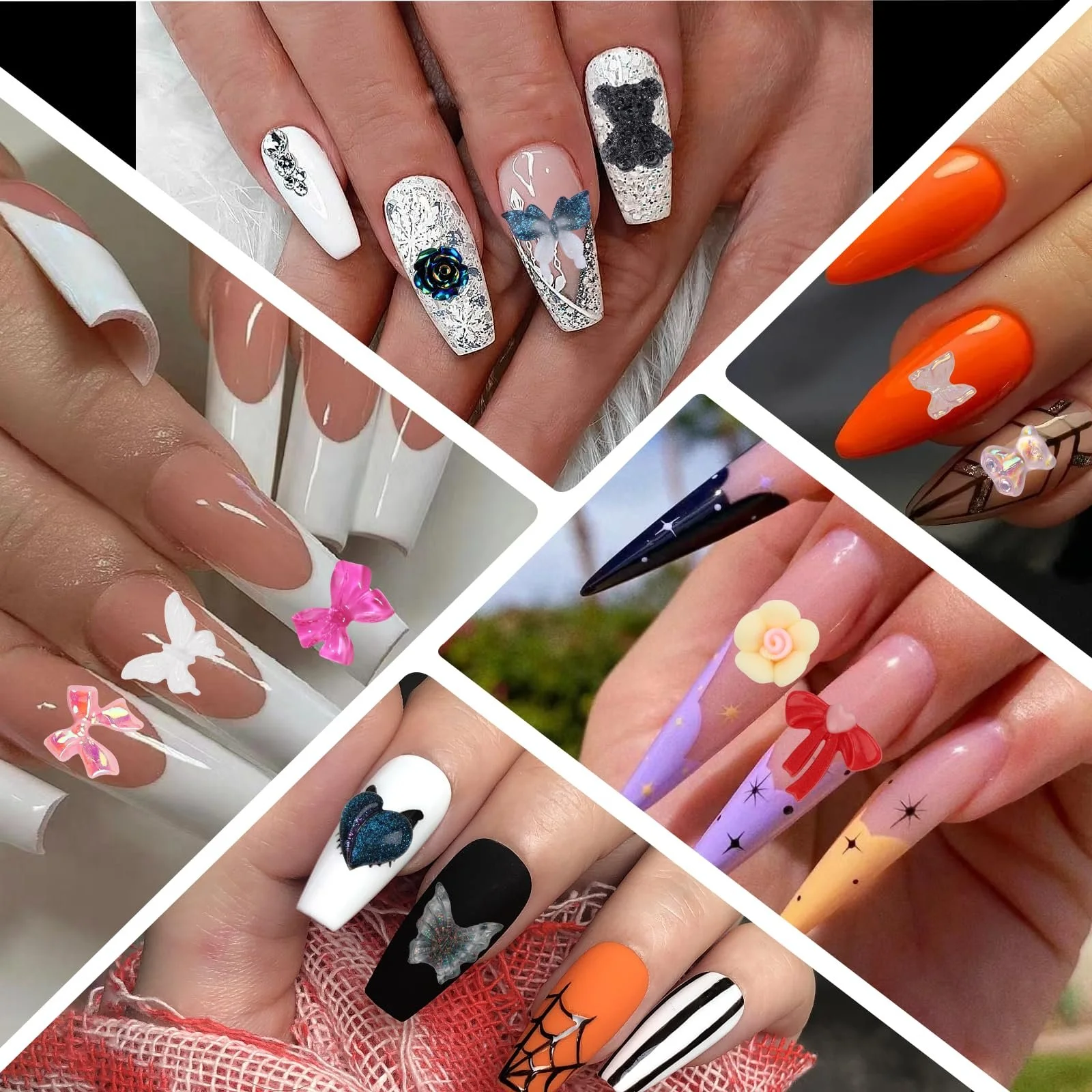 3D Квітка Метелик Бантик Кролик Самоцвіти для нігтів, фото №7