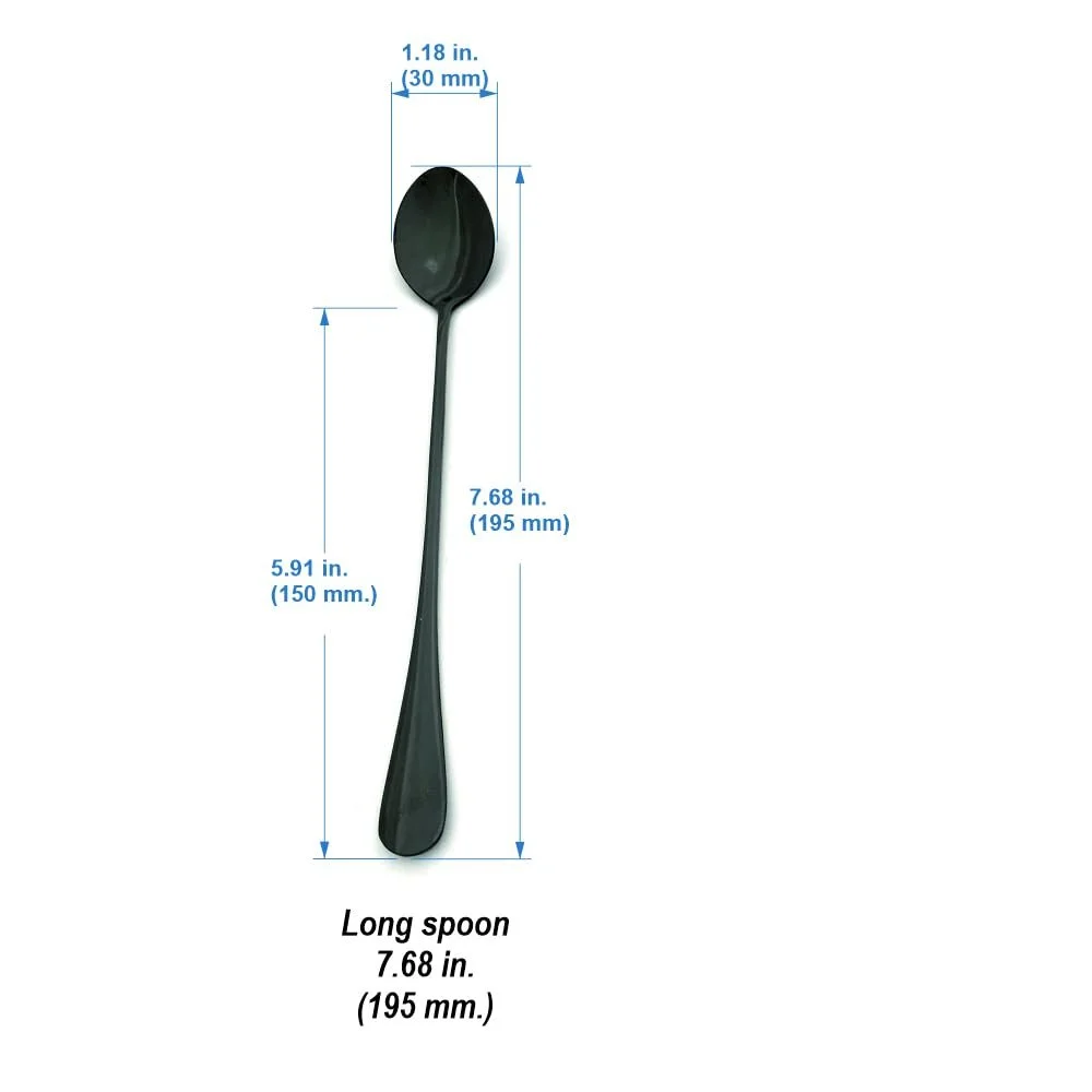 Ложка для шоколадного молока Die Cut з гравіюванням 19 см Довга ручка Нержавіюча сталь, фото №6