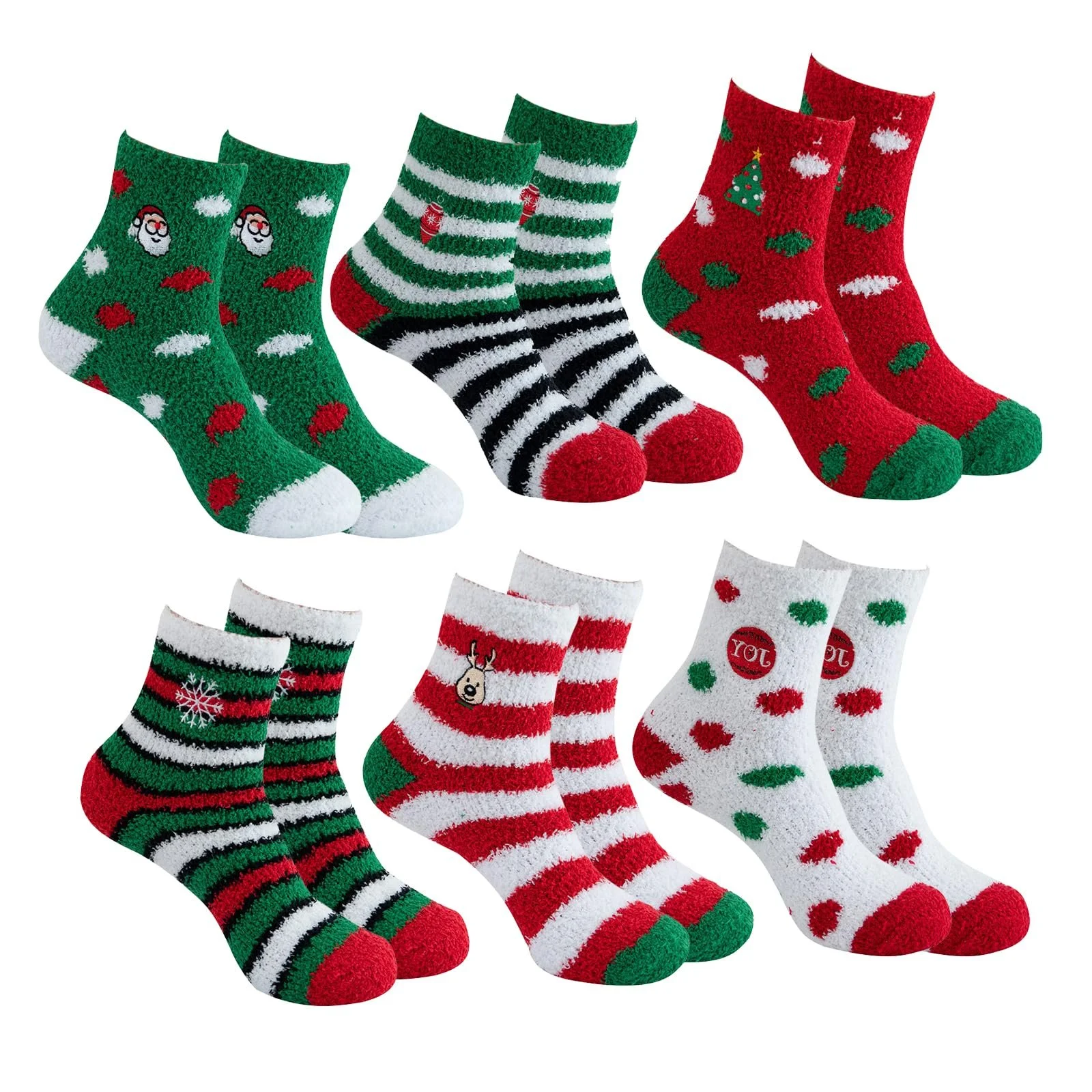 Різдвяні шкарпетки, 6 пар, кольорові, фото №1