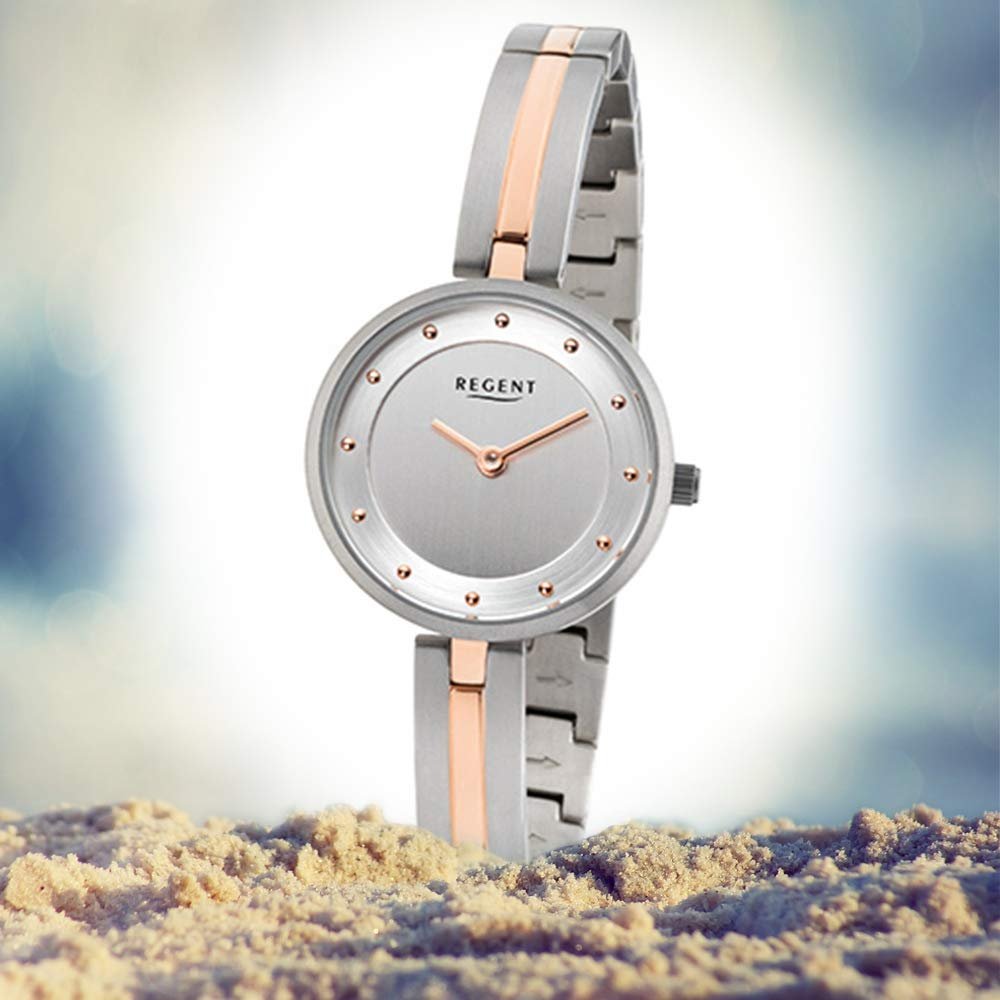 Женские часы Regent Кварцевые Аналоговые с титановым браслетом F-1101, фото №3 Женские часы Regent Кварцевые Аналоговые с титановым браслетом F-1101, фото №3