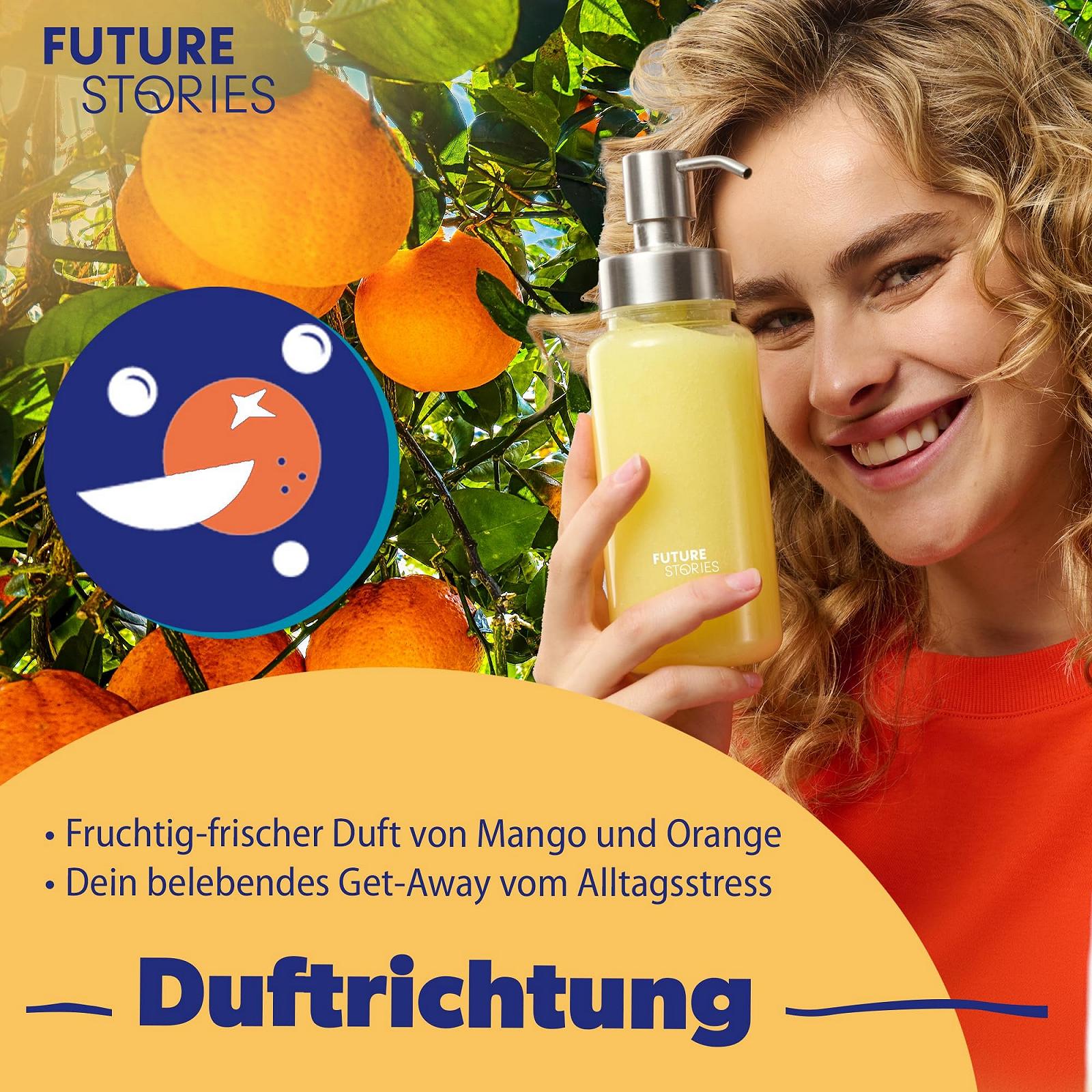 Стартовый набор гель для душа в порошке Future Stories с дозатором Алоэ вера Манго и Апельсин 20 г, фото №7