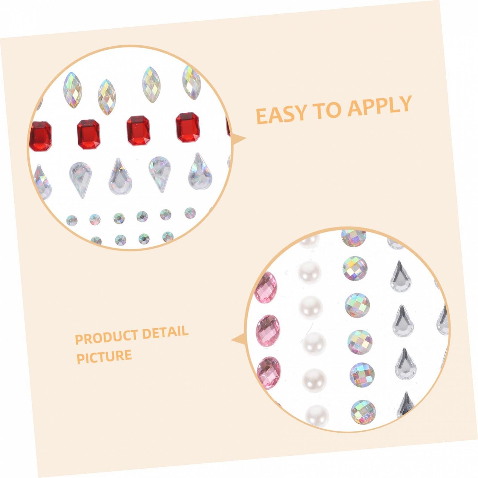 Наклейки Стразы Healeved 6 Листов для Глаз, Декоративные Камни, Наклейки Стразы для Ногтей, Стразы для Лица, Драгоценности для Лица, Наклейки с Камнями, фото №6