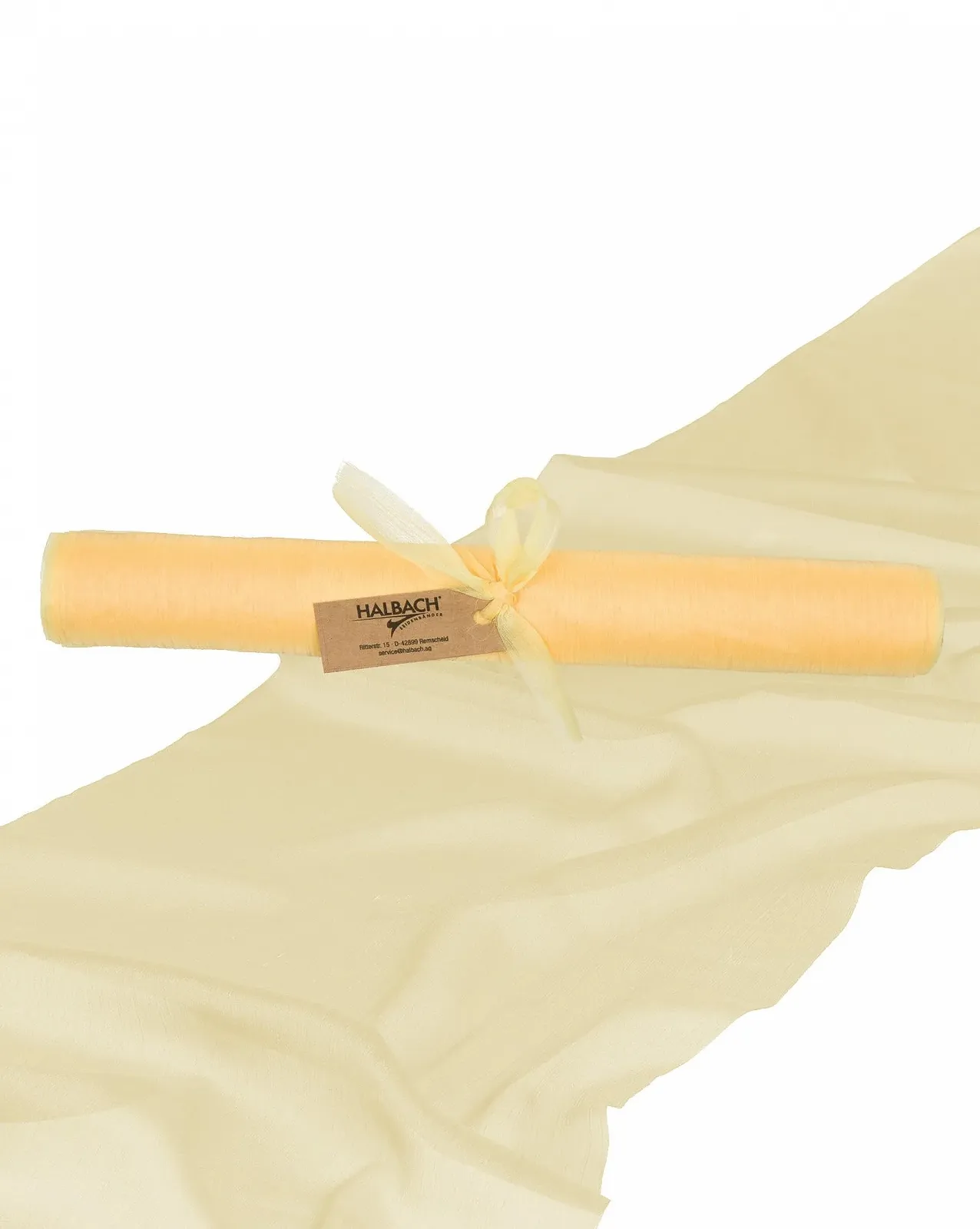 Ранер Halbach Seidenbänder Premium Chiffon 28 см x 3 м Світло-жовта, фото №1