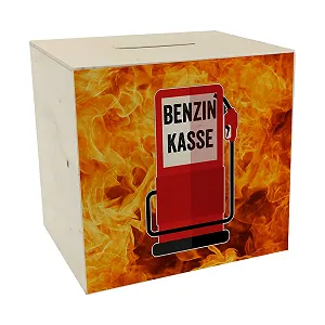 Скарбничка Бензоколонка Дерев'яна з принтом полум'я - Фото 1