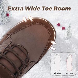 Ботинки зимние FitVille Extra Wide Мужские Застежка Velcro Теплая подкладка Нескользящие Короткие synthetic.ua - Фото 1