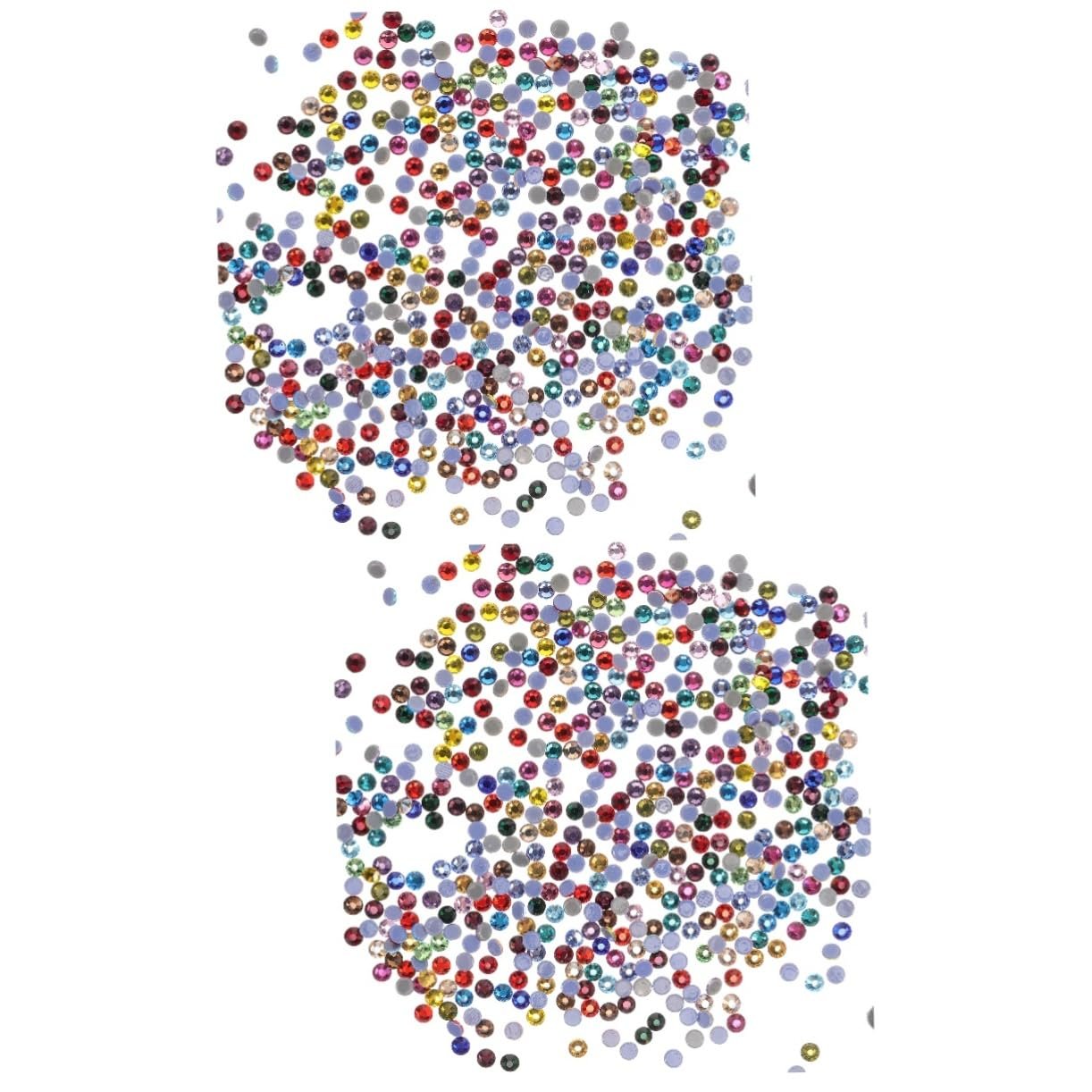 Самоклеящиеся Стразы FRCOLOR 2 Набора Камни для Ногтей Яркие Цвета для Проектов 1440 Штук x 2, фото №1