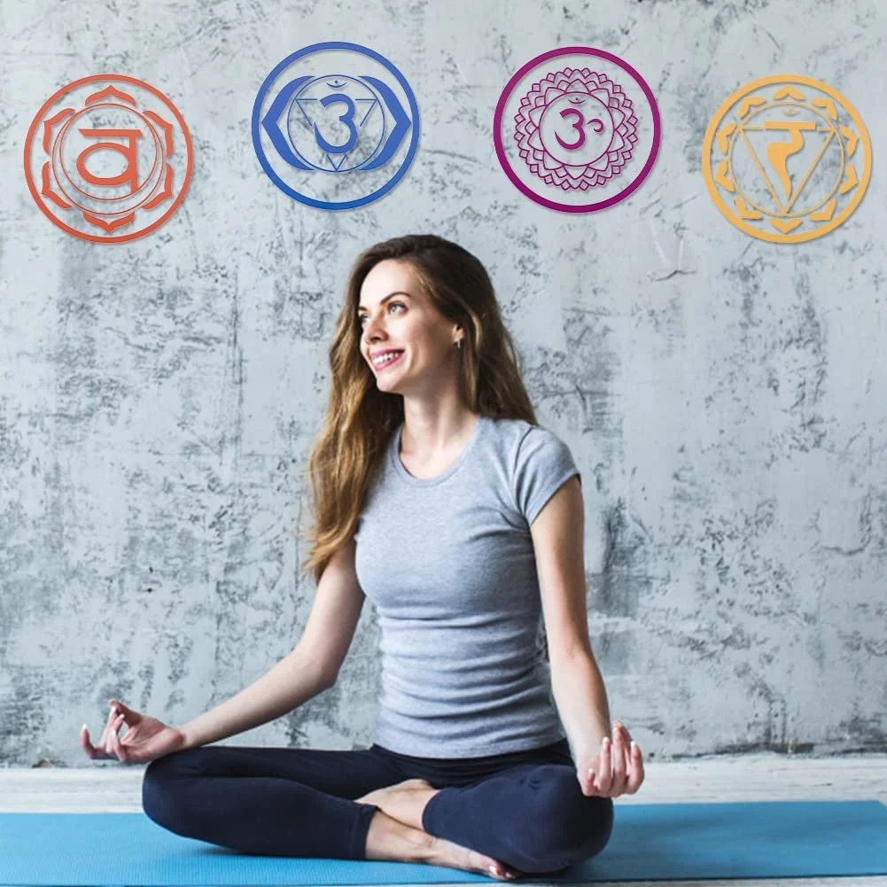 Наклейки на стіну FINGERINSPIRE Сім чакр 14 шт. 17 см Круглі Водостійкі Самоклейні, фото №6 Наклейки на стіну FINGERINSPIRE Сім чакр 14 шт. 17 см Круглі Водостійкі Самоклейні, фото №6