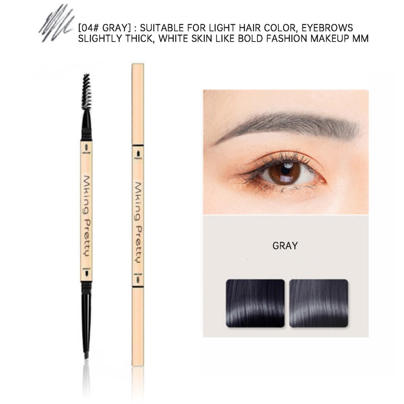 Олівець для брів Triangular Extra Double-Sided Eyebrow Pencil Grey, фото №7