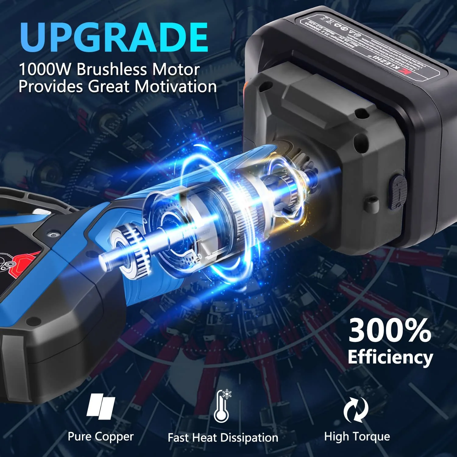 Секатор K KLEZHI 42 мм, акумуляторний, електричний, зі світлодіодом, фото №5