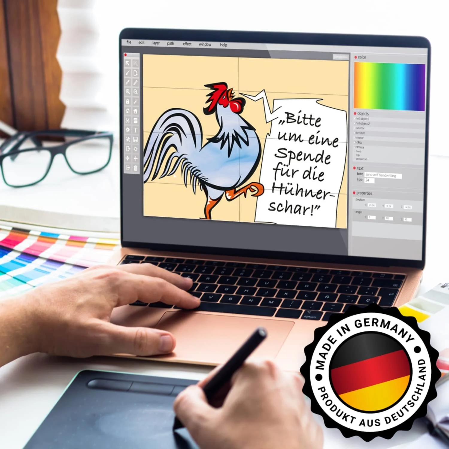 Скарбничка з мотивом півня синя зі смішним написом, фото №5