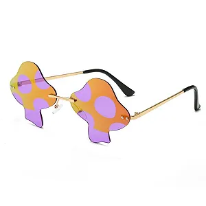 Солнцезащитные очки JBINNGROUSE Без оправы Гриб Стиль Модные шарообразные очки для вождения и создания образа, 4, 4 - Фото 1