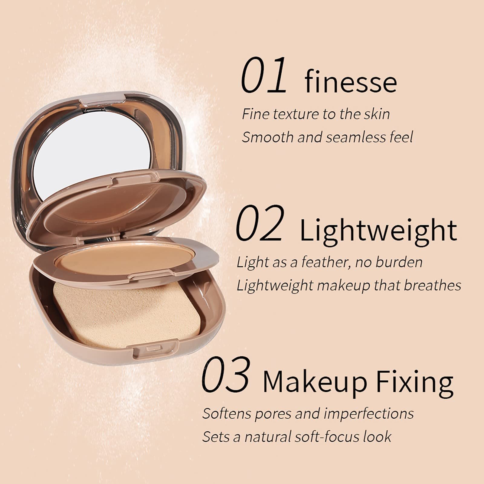 Пудра Beauty Double Layer Face Powder Wet Dual Use Durable Concealer Два Оттенка , фото №7