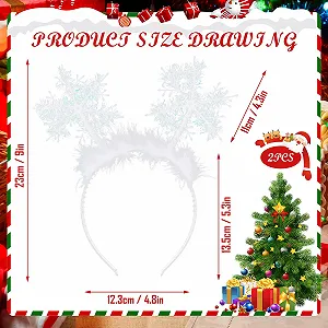 Набір Різдвяних обручів з сніжинками (2 шт) synthetic.ua - Фото 1