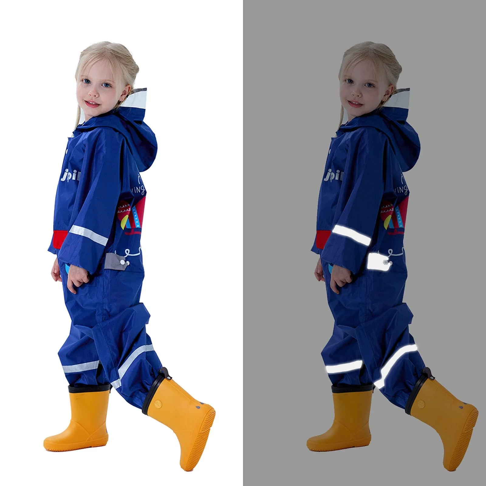 Детский дождевик Domueay Слитный дождевой костюм с капюшоном для мальчиков Водонепроницаемый дышащий дождевой комбинезон Дождевик-пончо складной Синий Вертолет, фото №3 Детский дождевик Domueay Слитный дождевой костюм с капюшоном для мальчиков Водонепроницаемый дышащий дождевой комбинезон Дождевик-пончо складной Синий Вертолет, фото №3