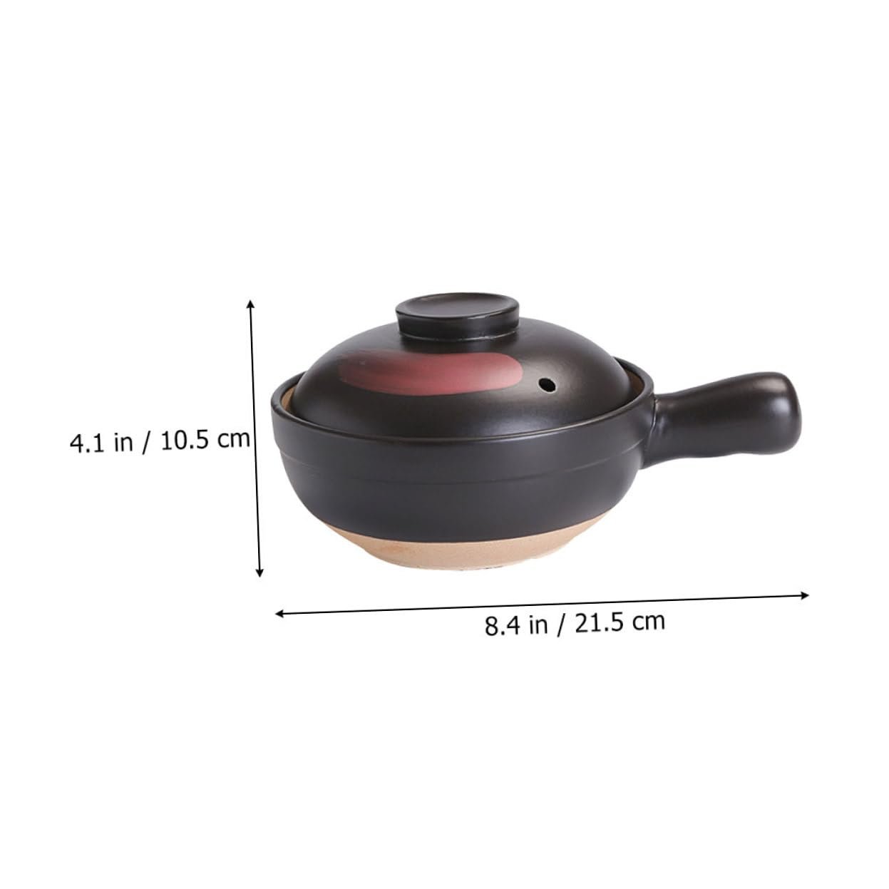 Глиняный горшок малый с ручкой термостойкий для супов и риса для газовых плит, фото №2