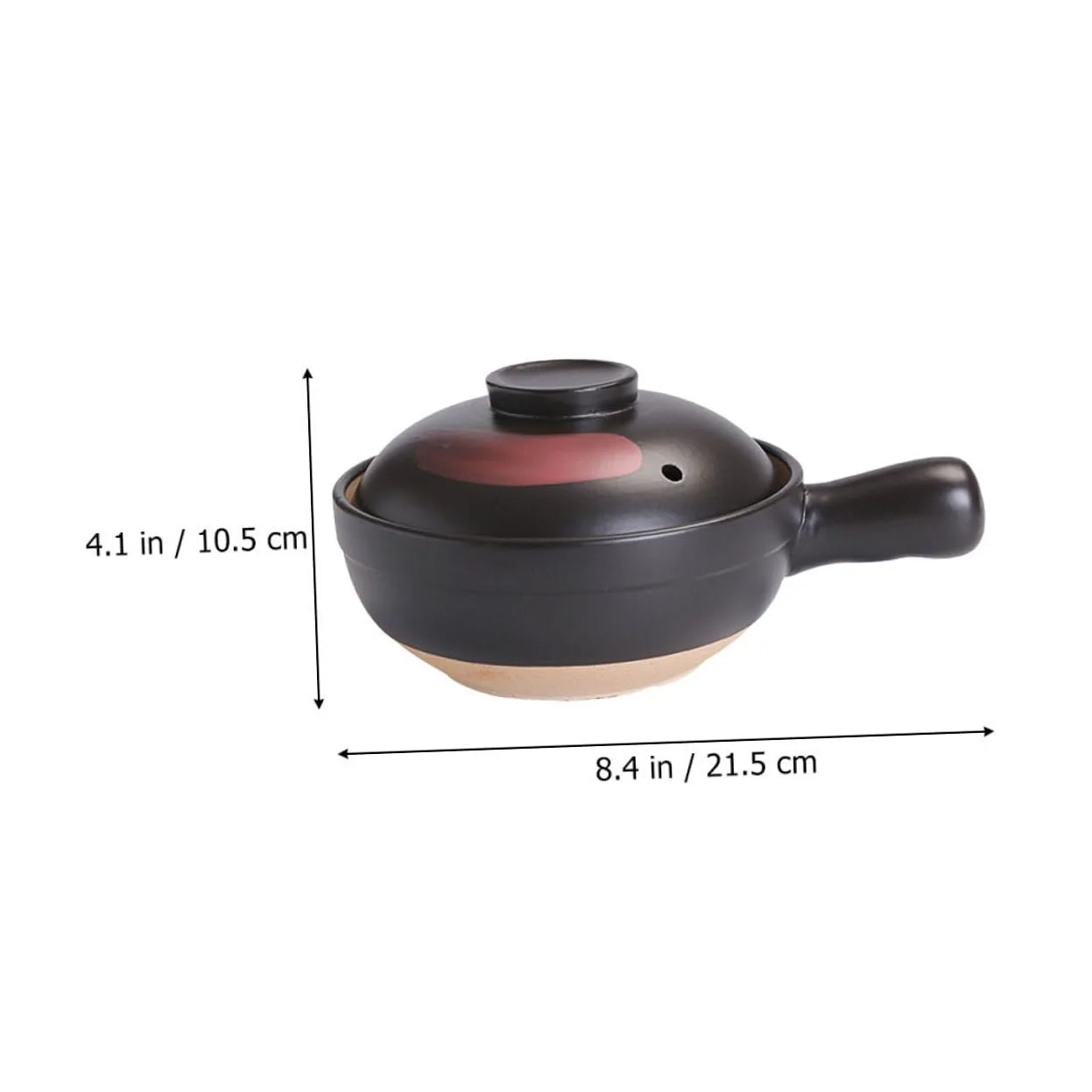 Глиняный горшок малый с ручкой термостойкий для супов и риса для газовых плит, фото №2