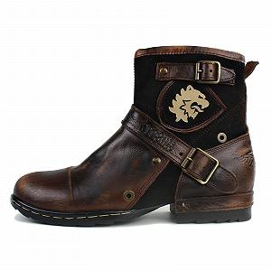 Ботинки Biker OSSTONE OS-5008-1-BP-DE-R из коровьей кожи с резиновой подошвой мужские synthetic.ua - Фото 1