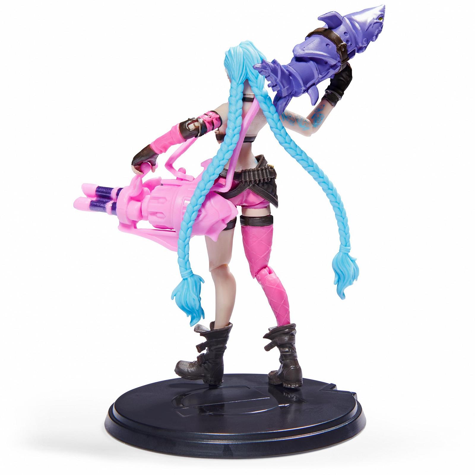 Фігурка League of Legends Jinx 10 см з 2 видами зброї (Bones & Peng-Peng) та виставковою базою, фото №3