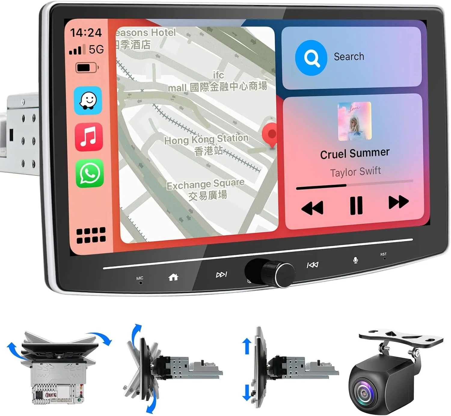 Автомагнитола Woibugee / 10" / Сенсорная / 2/32Гб / Android 12 / Apple CarPlay / Android Auto / Bluetooth / WI-FI / GPS / USB / 1DIN, фото №1