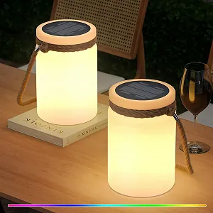 Настільна лампа Сонячна Вулична Бездротова 2-в-1 LED 8 кольорів IP44 Набір з 2 шт. - Фото 1