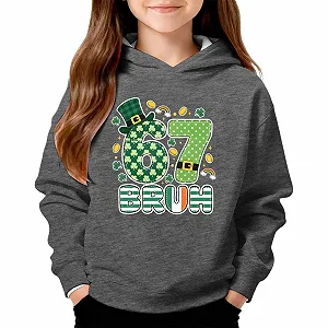 Толстовки Six Seven 67 Meme, с длинным рукавом, с принтом 67, толстовка на День Святого Патрика, повседневная свободная толстовка, преппи, уличная одежда, для мальчиков и девочек, повседневная куртка - Фото 1