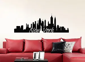 Наклейка на стіну New York Skyline I W3290 140 x 49 см Чорна synthetic.ua - Фото 1