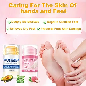 Крем для ног Ruichi увлажняющий против трещин с мочевиной 60% 2 шт synthetic.ua - Фото 1