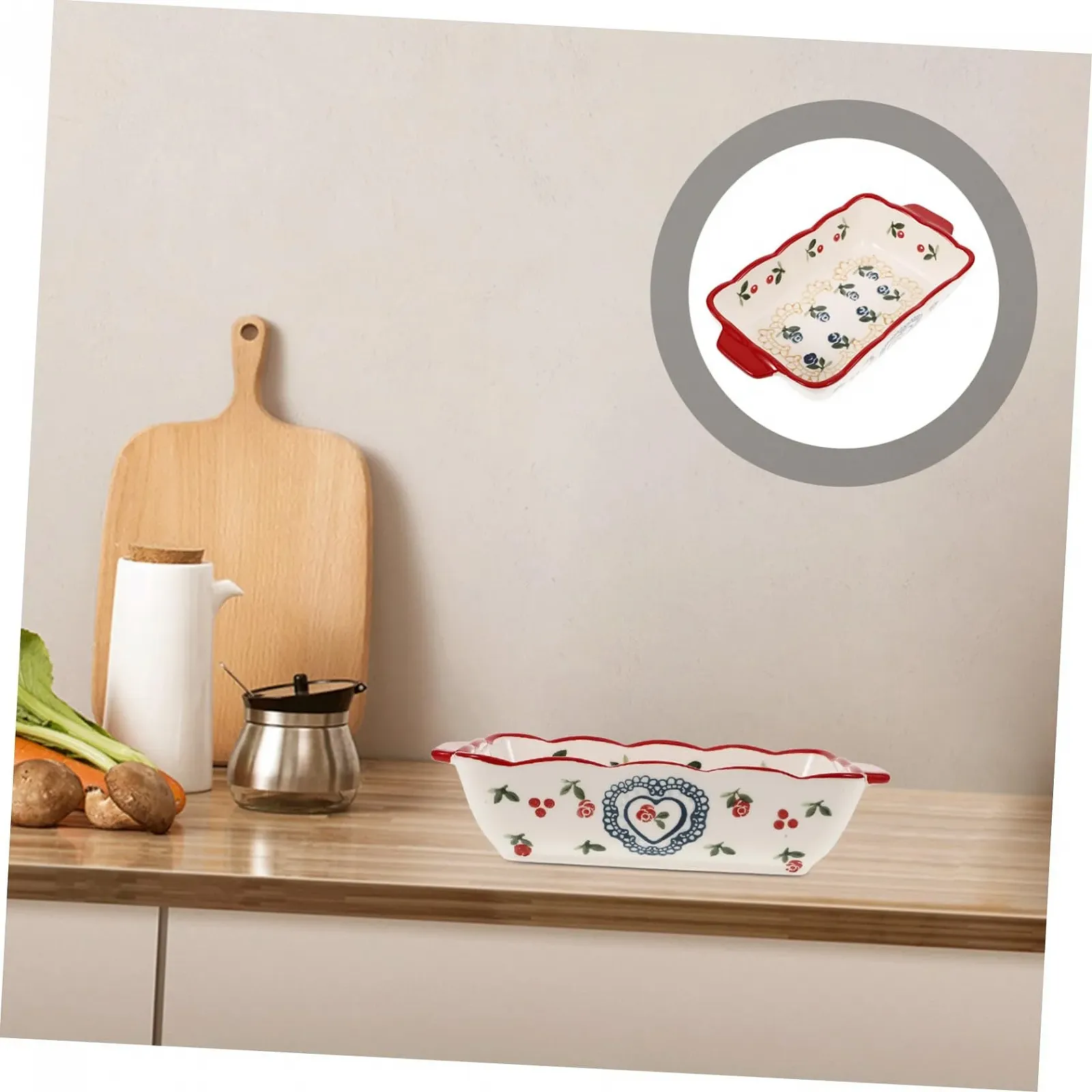 Форма для запікання BESTOYARD керамічна прямокутна з ручками, фото №7