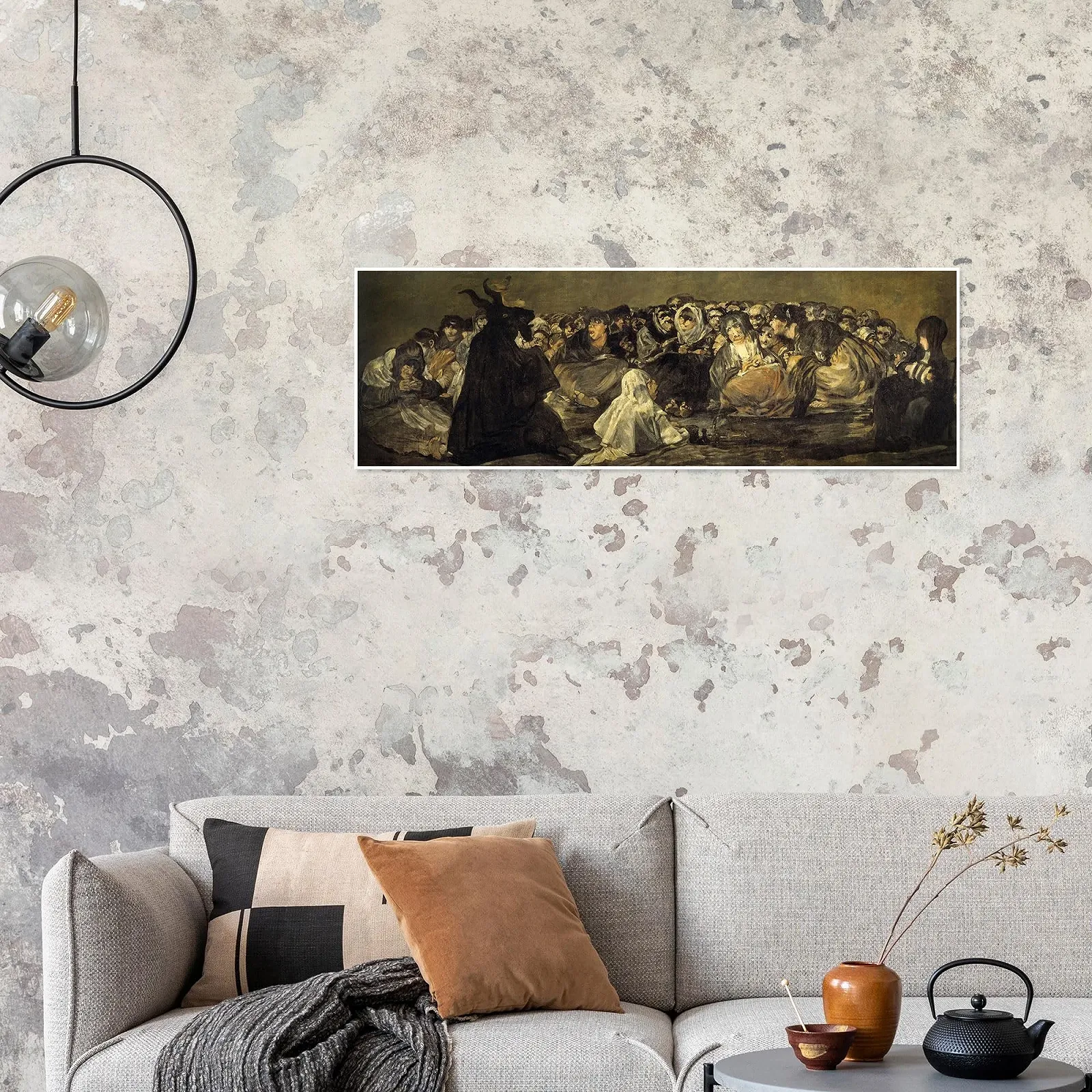 Постер Francisco José de Goya Witch Sabbath and the Great Goat 90 x 30 см Серый Романтическое украшение для стен, фото №4