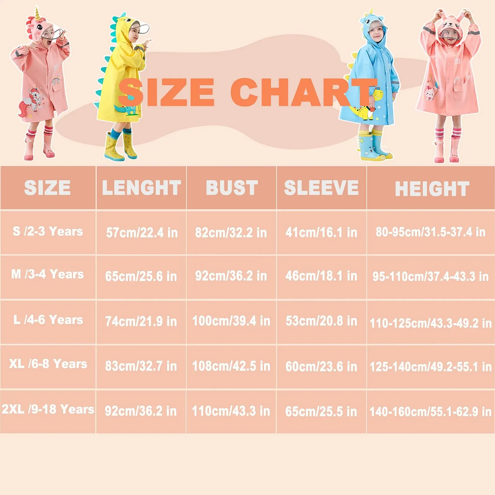 Дитячий дождевик-пончо Fewlby для мальчиков и девочек, водонепроницаемый дождевой плащ, одежда для улицы с портативной сумкой, 4-6 лет, фото №3