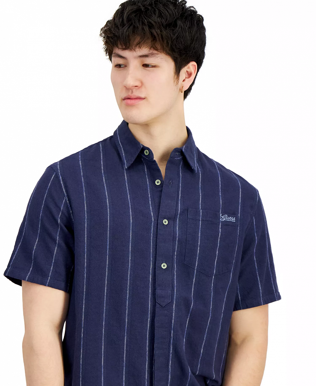 Мужская рубашка GUESS JEANS / Синяя / Размер L, фото №4