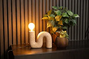 Настільна лампа Luxus Berlin H 15 x Діаметр 6 E27 Кераміка Коричневий synthetic.ua - Фото 1