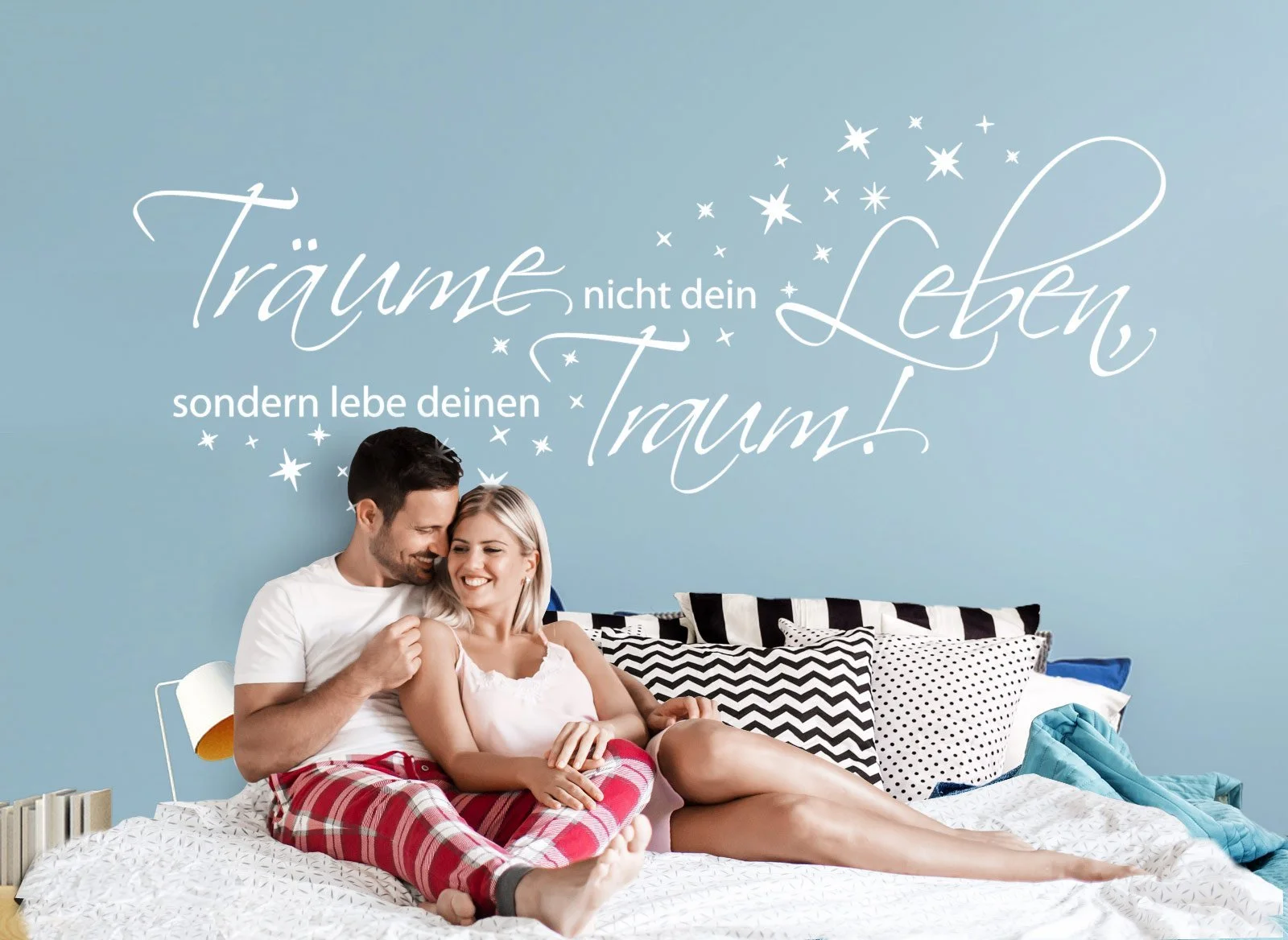 Наклейка на стіну Wandora W1456 Träume nicht dein Leben 150 x 58 см Темно-сіра, фото №3