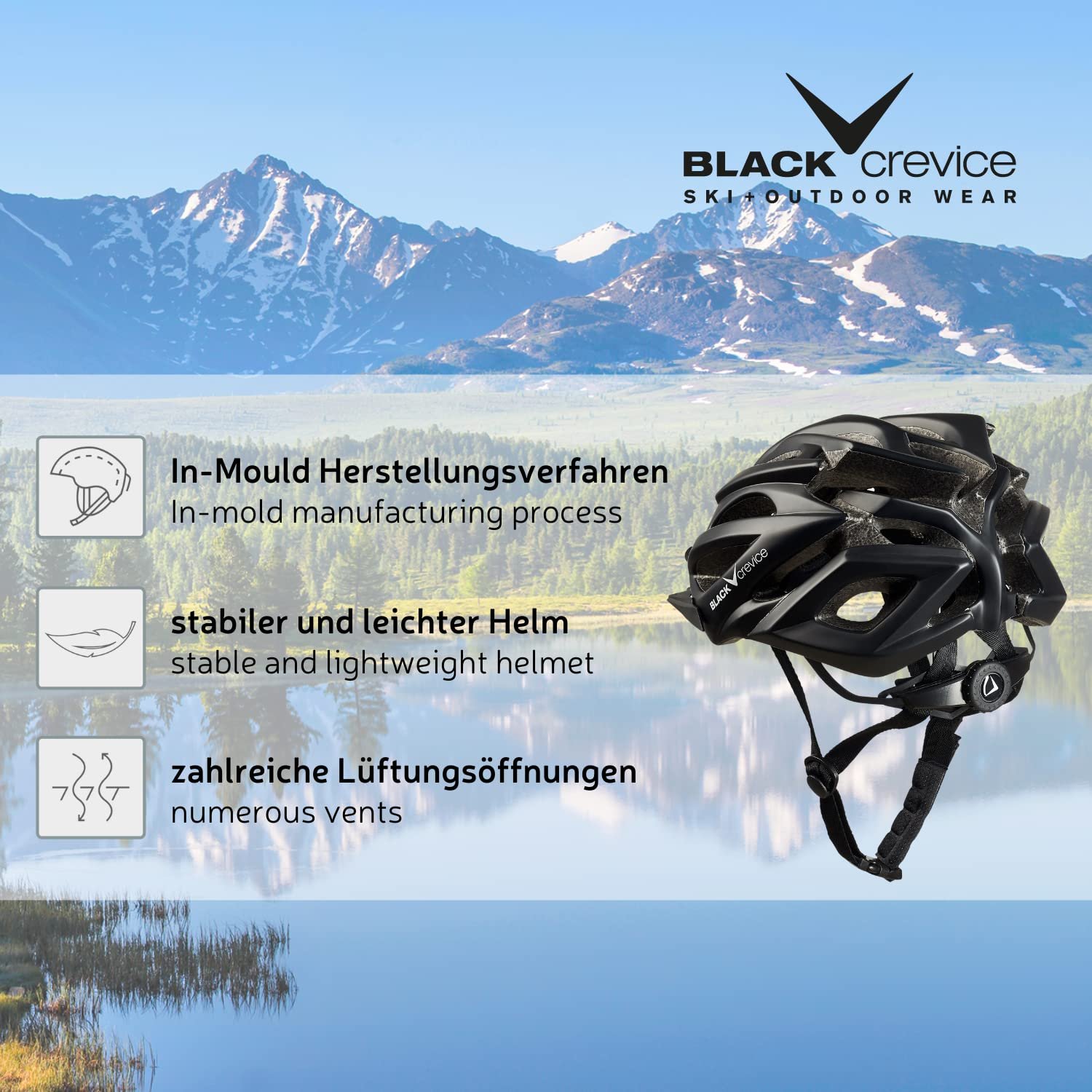 Велосипедный шлем BLACK CREVICE для взрослых, MTB, дышащий, регулируемый по размеру, фото №4