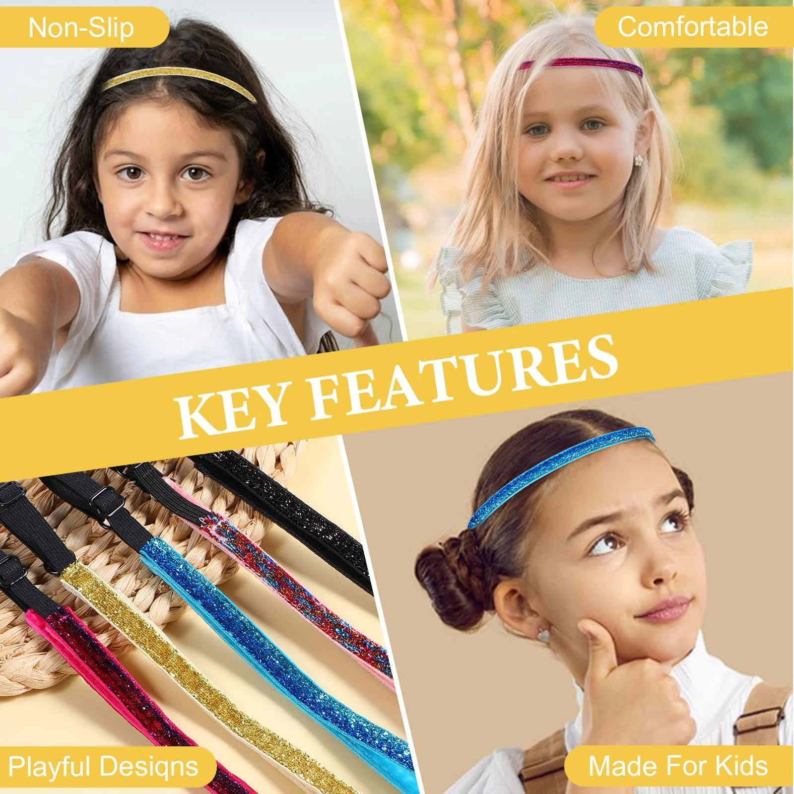 Набір з 5 блискучих пов'язок для волосся, прикрашених стразами, фото №7