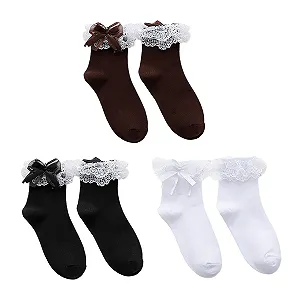 Шкарпетки до середини ікри мереживні (3 пари) - Фото 1