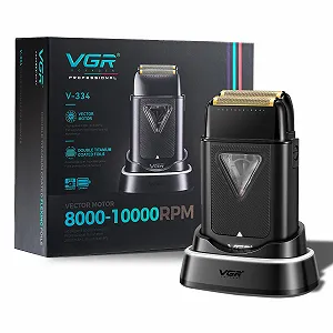 Сіткова електробритва VGR 334 Double Foil 10000 об/хв Vector Motor із зарядною станцією та сумкою - Фото 1