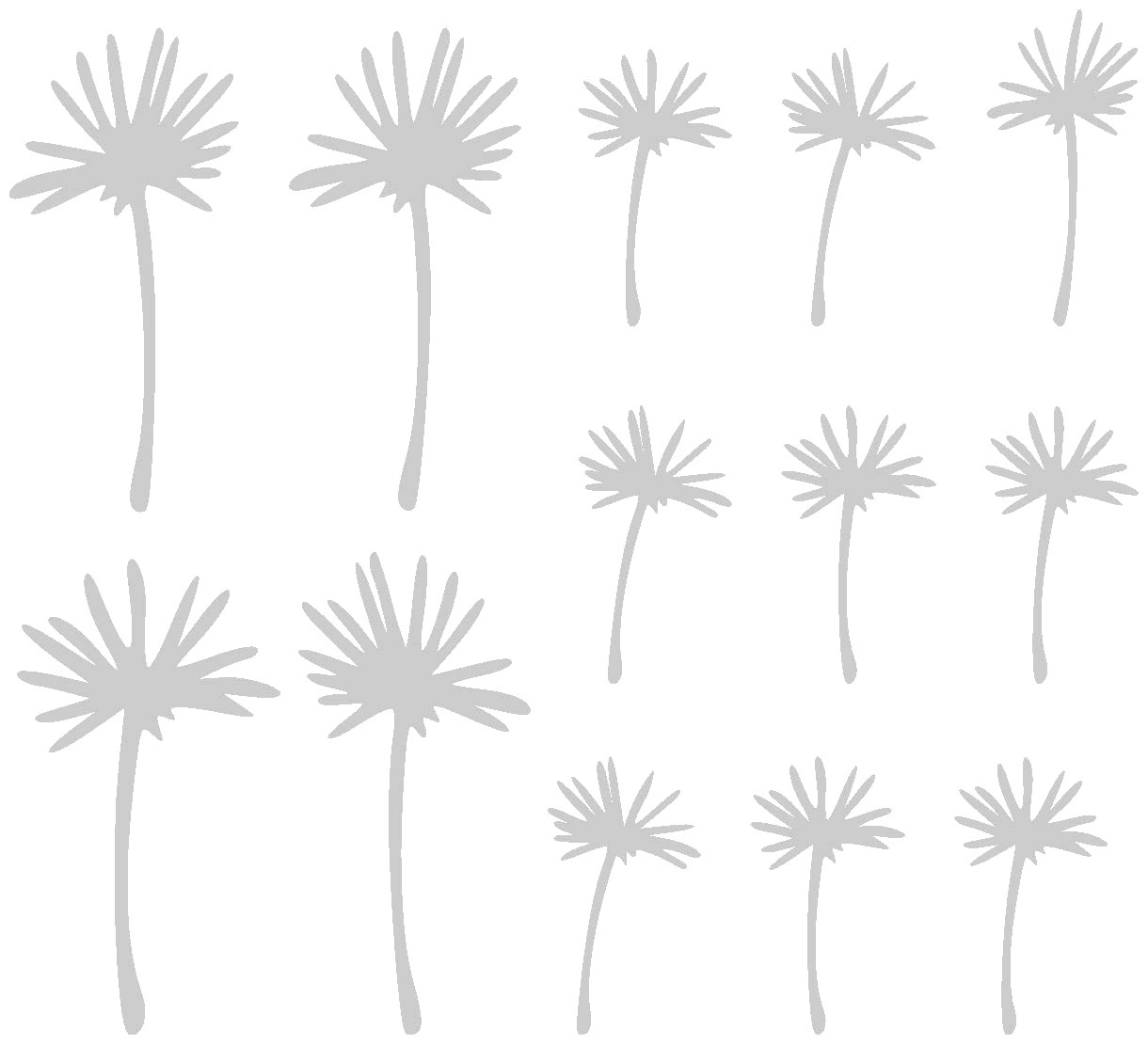 Наклейка на стіну Samunshi Dandelion Umbrella 4 x 11 см + 9 x 7 см Сріблястий металік, фото №1 Наклейка на стіну Samunshi Dandelion Umbrella 4 x 11 см + 9 x 7 см Сріблястий металік, фото №1